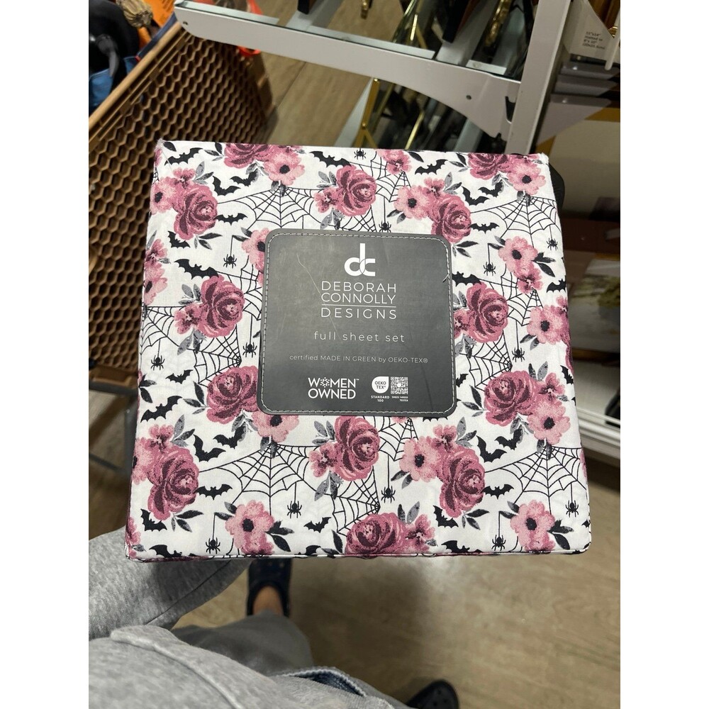 Deborah Connolly Designs Halloween Floral Spider Bats Sheet Set (Full)